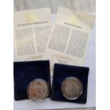 A 1911 silver trade Dollar & 1972 silver Wedding Crown both with COA