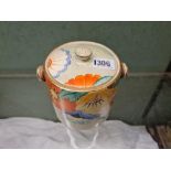 A Grays pottery art deco biscuit barrel & cover - 5.5" high