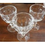 A set of 9 matching larger wine glasses