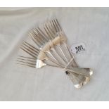 Six OEP desert forks 1819 1839 etc. 212 gms