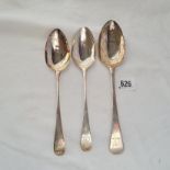 Three George OE pattern table spoons London 1802/32 160 gms