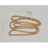 A flat link neck chain in 9ct - 22" long - 9.1gms
