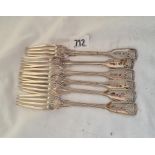 A set of 6 matching desert forks London 1911 375 gms