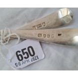 Two Georgian table spoons 1783/1792 115 gms