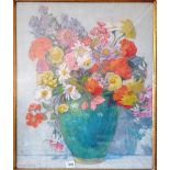 ETHEL LOUISE RAWLINS - A vase of flowers - 24 x 20 - signed - Ex Bakers Art Gallery, Hove