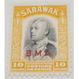 SARAWAK SG 145 (1945/$10 BMA). Mint. Cat £225