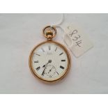 A gents rolled gold pocket watch by PRESCOT with seconds dial