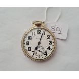 A good gents pocket watch by HAMILTON with seconds dial - w/o