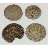 Four unidentified hammered coins