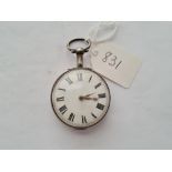 A good silver pear case watch by WILLIAM RANDELL NEWBURY