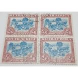 SOUTH AFRICA SG 49b (1944). Fine used block (2 pairs). Cat £30