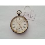 A gents silver pocket watch by KENDAL & DENT with seconds dial - glass a/f