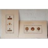 A set of 6 coloured prints of GREEK ARTEFACTS in 2 Mounds by H MOSES.