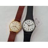 Two gents wrist watchs - 1 x SERVICES COURT with seconds dial - 1 x SWATCH