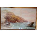 W MARSTON DERRICK 1898 A coastal view - 11.5x19 - signed and dated.