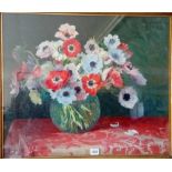 ATTILIO GUFFANTI (NICE) - A glass vase of flowers. 20 x 24 - signed - ex Bakers Art Gallery, Hove.
