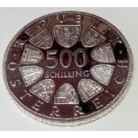 A Austria silver proof 500 Shilling 1980, State Millennium. BU