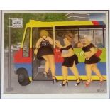 Signed Beryl Cook Print. No 620 of 650 - Entering The Bus.