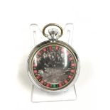 A vintage spinning gaming pocket watch - w/o