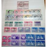 SOUTH WEST AFRICA GVI used issues in blocks and horizontal pairs. Fine used. Cat £37