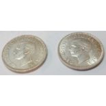 George VI shilling 1945 Ebgish/Scottish (x2)