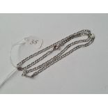 Fancy flat link 9ct white gold neck chain 5.2g