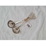 A pair of Georgian Scottish sauces ladles Edin bough 1820 by SR?