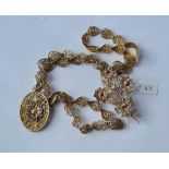 A Danish silver gilt filigree set pendant necklace / brooch & bracelet