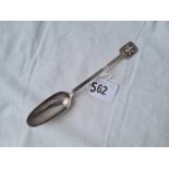 A unusual honey spoon decorated with a bee and rat tail bowl London 1953 by LGD