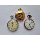 A bag containing SMITHS stop watch, French pocket watch & contempory half hunter pocket watch