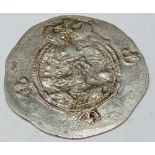 Asasanian. Khusru II silver dhacum. SH12 Mint year 9 = 598-599ad. Good grade with lustre