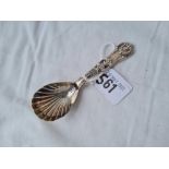 A early Victorian kings pattern caddy spoon with shell bowl London1840 by WE