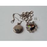 Silver locket and a silver pendant and chain