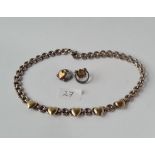 Unusual and striking silver and gold necklace and matching earrings