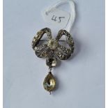 A Georgian paste & silver bow brooch