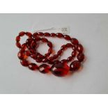 A string cherry amber beads