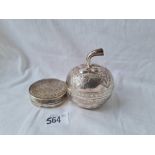 Two eastern jars with pull off covers 2 3/4 inches dia 102 gms