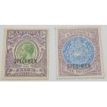 Antigua 1913 G5 5/- optd "specimen" lhm, Sg51 a Cat £110 F