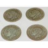 Four sixpences 1930,31,32,33, good condition