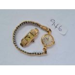 A ladies deco wrist watch in 9ct together with a ladies OMEGA wrist watch