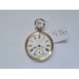 A gents silver pocket watch by Henry E Peck with seconds dial
