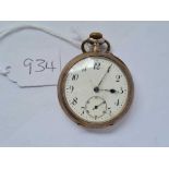 A continental silver gents pocket watch with seconds dial W/O