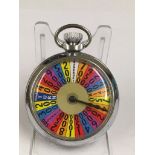 Vintage wheel of fortune spinning gambling gaming pocket watch ( working)