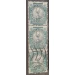 SOUTH AFRICA SG54w (1935). Coil perf vertical strip of 3. Fine used.