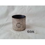 A wide scroll engraved napkin ring B'ham 1904 by JT 39 gms