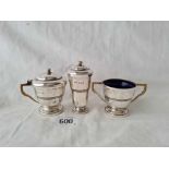 A art deco style cruet set B'ham 1936 by S&M