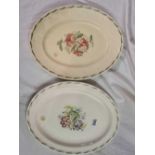 Two oval Susie Cooper dishes 14 inches wide
