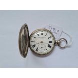 A gents silver hunter pocket watch by Henry Nathan & Co with seconds dial