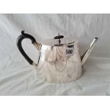 A Edwardian oval teapot with tapering body B'ham 1908 by WA 520 gms