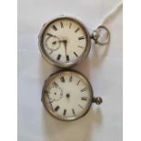 Two gents silver pocket watches both AF